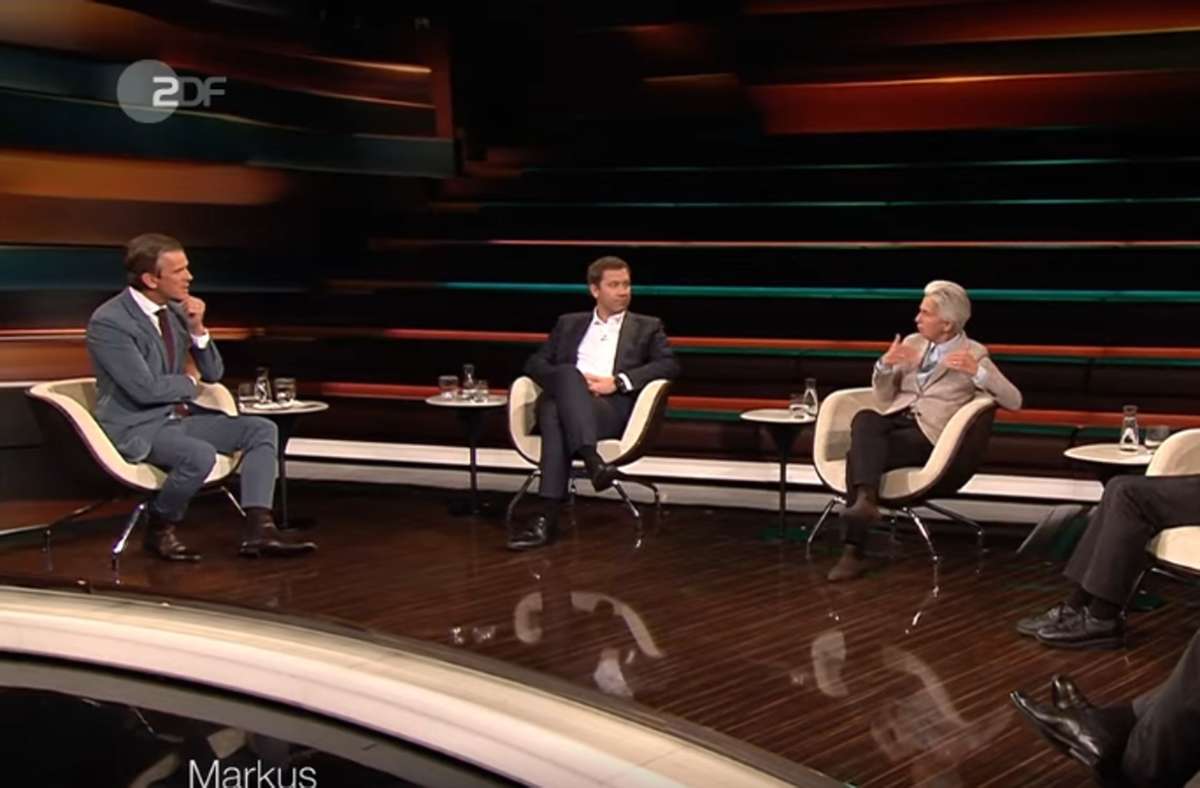 So richtig warm sind Lars Klingbeil (Mitte) und Marie-Agnes Stark-Zimmermann (rechts) nicht miteinander geworden. Foto: ZDF/Screenshot StZN