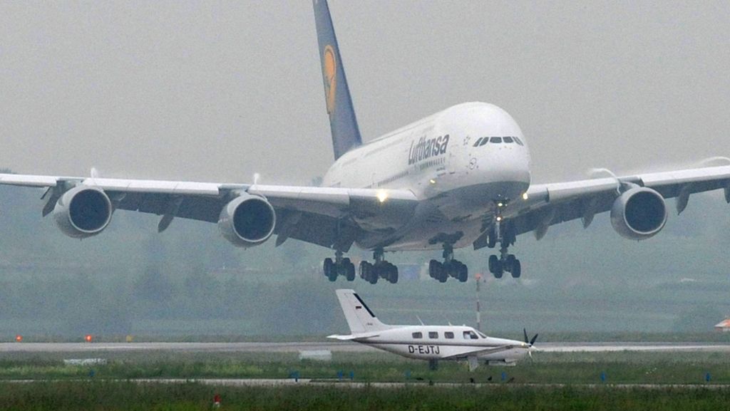 Flughafen Stuttgart: Der A380 war ein sehr seltener Besucher
