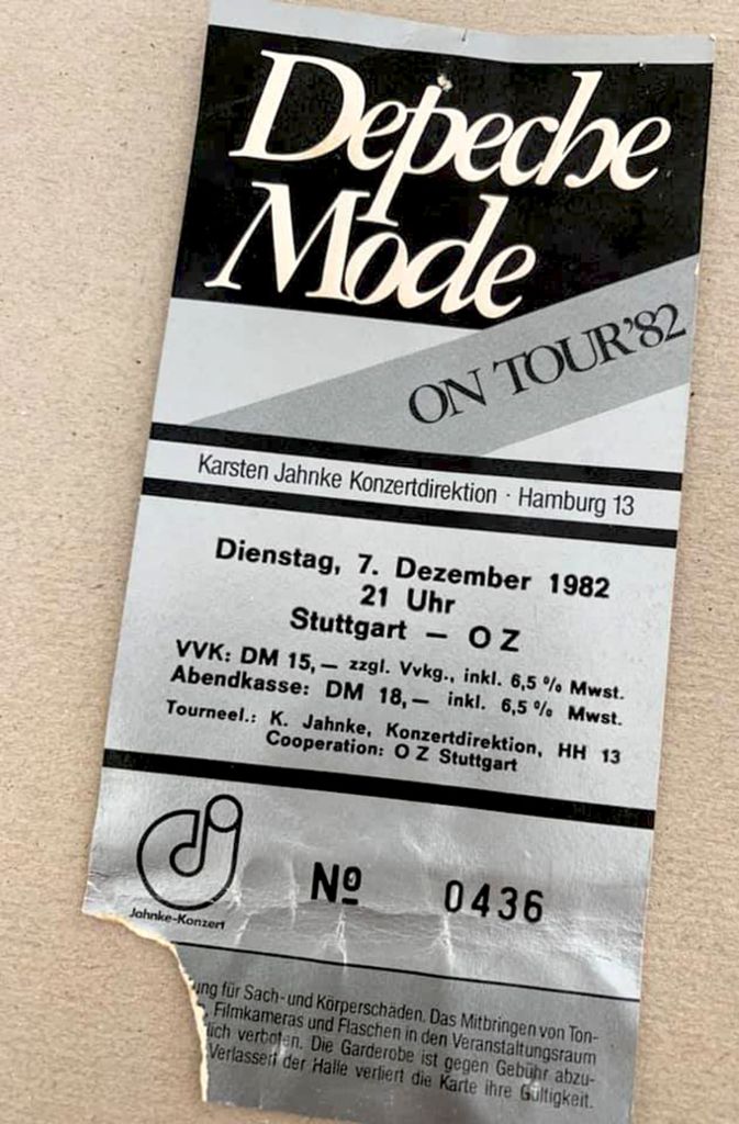 Am 7. Dezember 1982 spielte Depeche Mode im Oz. Hier der Kartenbeweis für das, was die Jüngeren nicht glauben wollen.