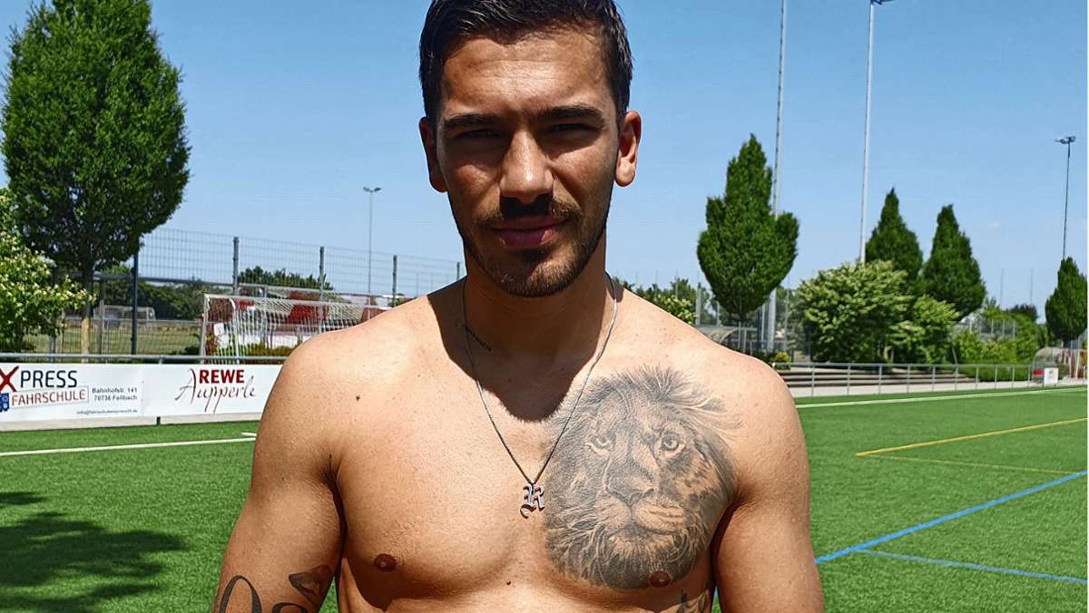 Sportler und ihre Tattoos: Leon Braun vom SV Fellbach: Fußballer, tätowiert – und auch noch was in der Birne