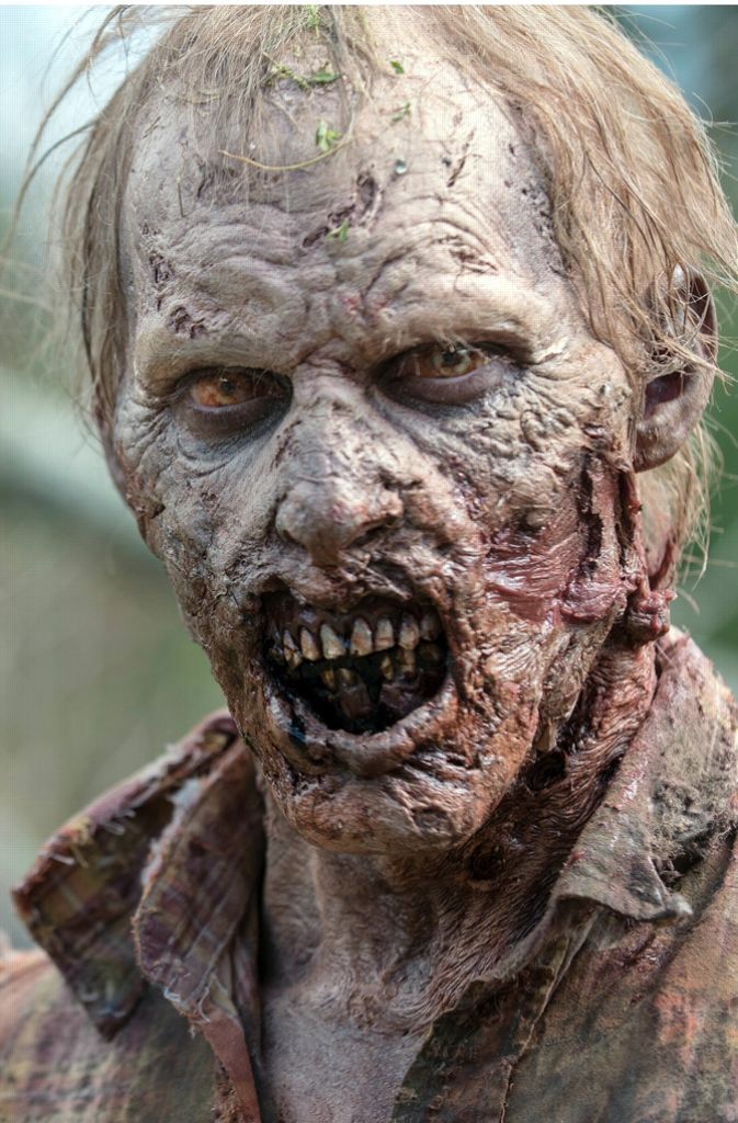 Zombie: Einst waren sie normale Menschen. Nachdem sie aber mit dem Zombie-Virus infiziert wurden, sind von den Toten wiederauferstanden und zu einem Leben als Untote erweckt worden. Als Wiedergänger geistern Zombies seelen- und willenlos umher und ernähren sich von Menschenfleisch (Szene aus der TV-Serie „Walking Dead“).