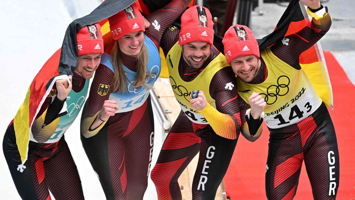 Olympia 2022: Team-Gold für die deutschen Rodler -Rekord für Geisenberger