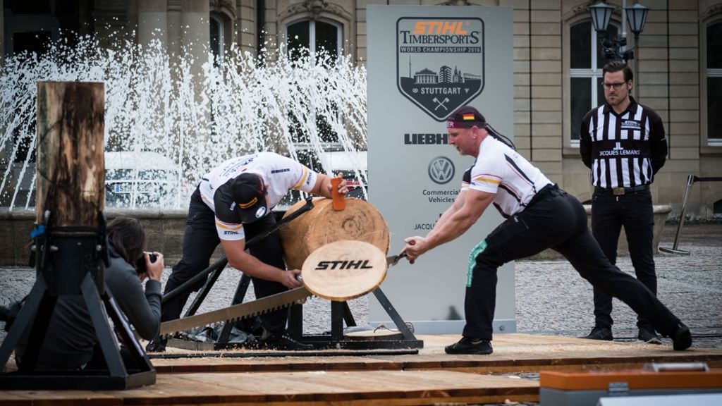 Timbersports in Stuttgart: Heiße Sägen und scharfe Äxte