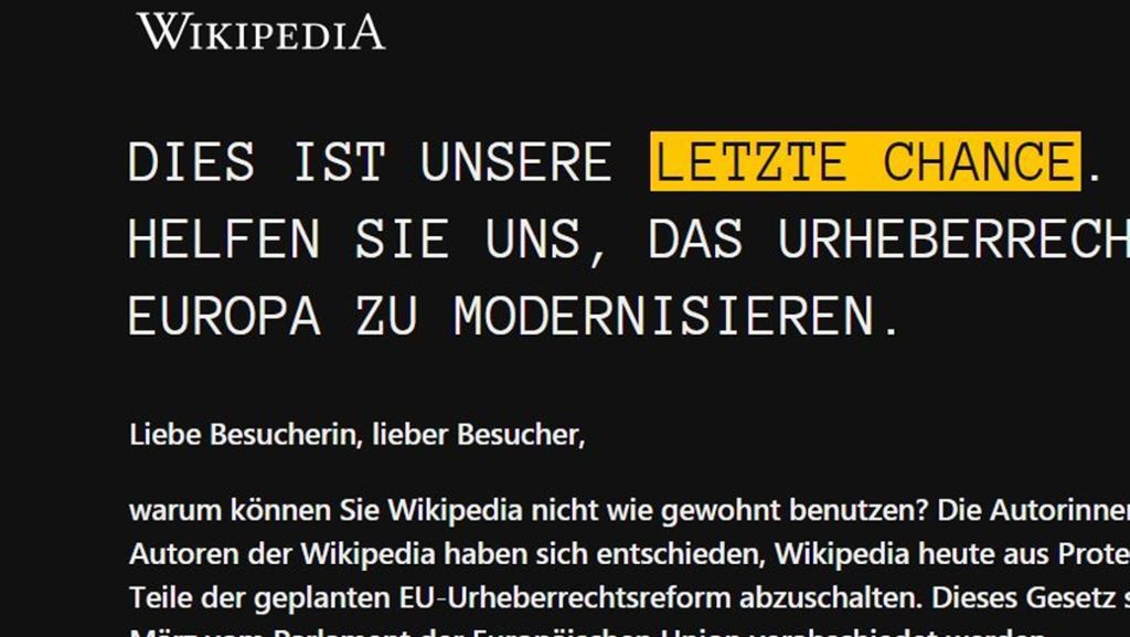 Wikipedia: Darum geht das Online-Lexikon für 24 Stunden offline
