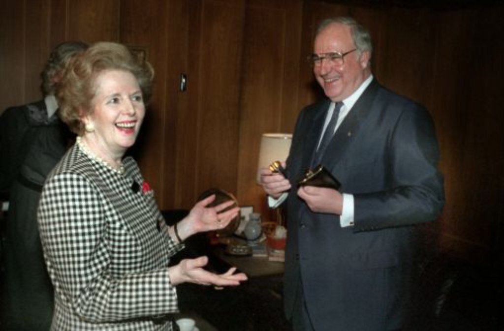 Margaret Thatcher mit Helmut Kohl