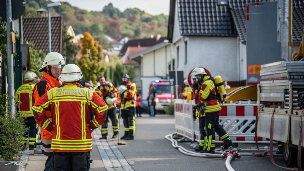 Owen im Kreis Esslingen: Großeinsatz wegen angebohrter Gasleitung