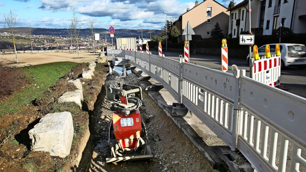 Baubeginn: Der Radweg von Esslingen nach Ostfildern nimmt Gestalt an