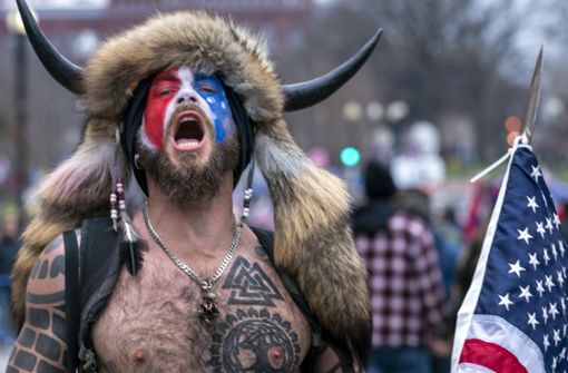Ein Gesicht des Mobs vorm US-Kapitol Foto: picture alliance/dpa/AP/Jose Luis Magana