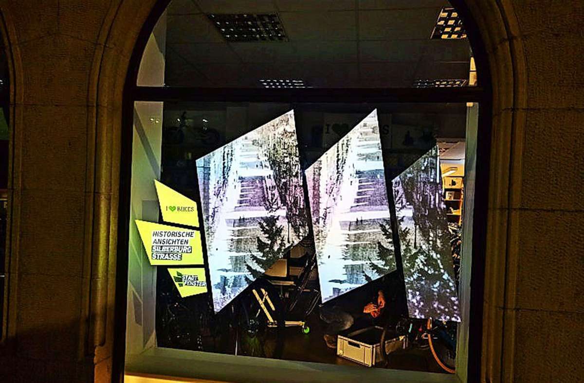 Die Stadtfenster-Schau simuliert ein historisches Stuttgart. Foto: Frischvergiftung