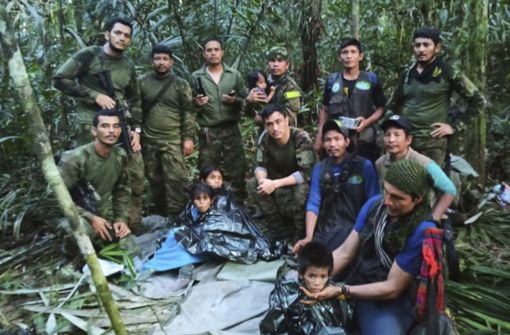 Über einen Monat nach dem Absturz  im kolumbianischen Regenwald sind die vermissten Kinder lebend gefunden worden. Foto: dpa/Uncredited