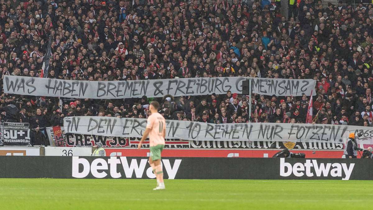 VfB Stuttgart gegen SV Werder Bremen: Spruchband sorgt für Unverständnis