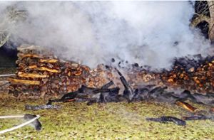 Holzstapel gehen in Flammen auf – Polizei sucht Brandstifter