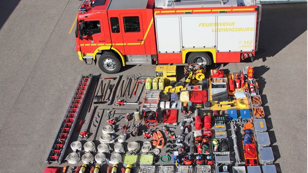 Tetris-Challenge in Ludwigsburg: So viel Equipment passt in ein Feuerwehrauto