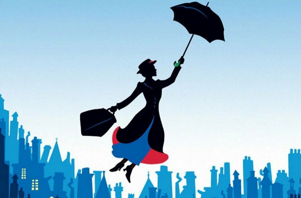 Für Mary Poppins braucht es nicht viel mehr als einen Hut, einen langen Mantel, eine große Tasche und einen Regenschirm.