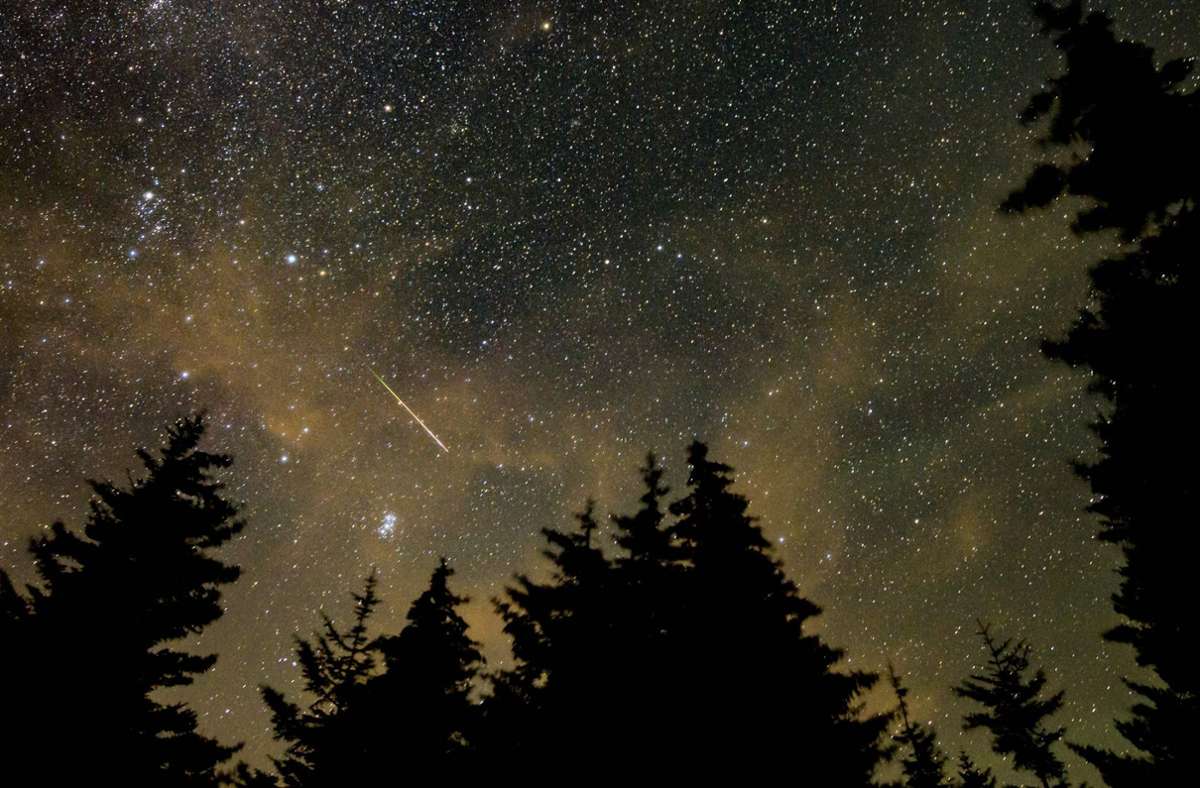 Unzählige Sternschnuppen am Nachthimmel – in der Nacht auf den 13. August sorgte der Meteorstrom der Perseiden für ein Himmelsspektakel. Foto: AFP/BILL INGALLS