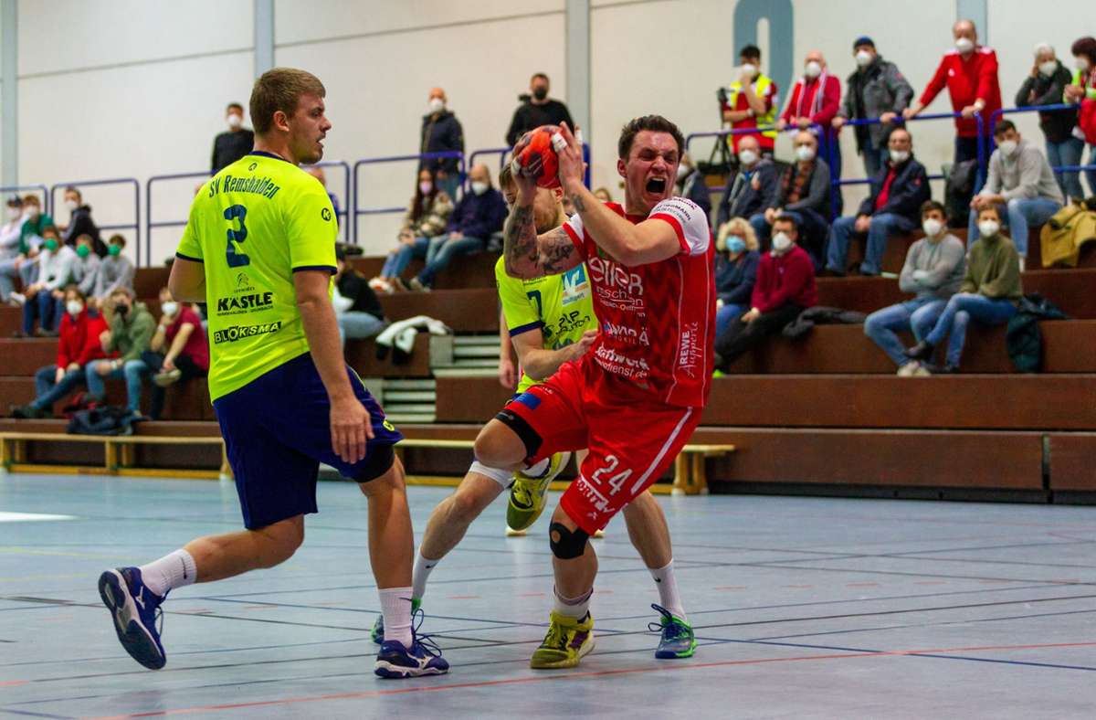 Simon Bauer trifft, die Handballer des TV Oeffingen gewinnen zweimal. Foto: Nicklas Santelli/Nicklas Santelli
