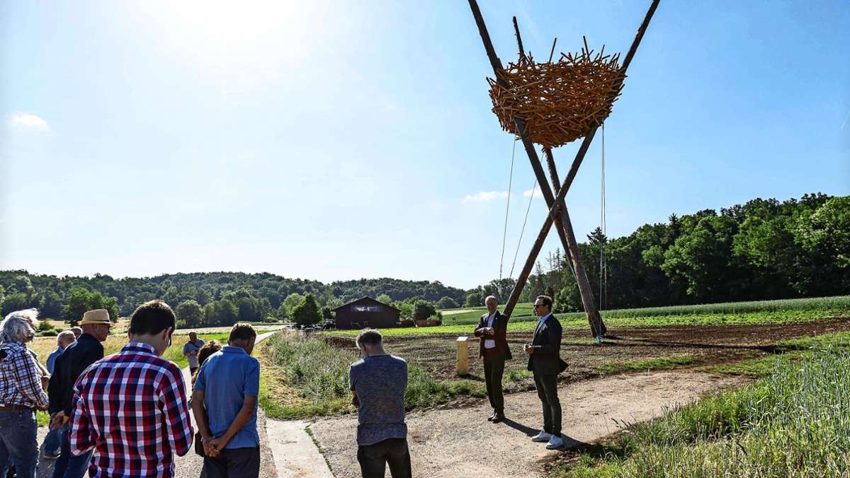 Im Maurener Tal bei Ehningen: „Sculptoura“-Nest ist wieder aufgerichtet