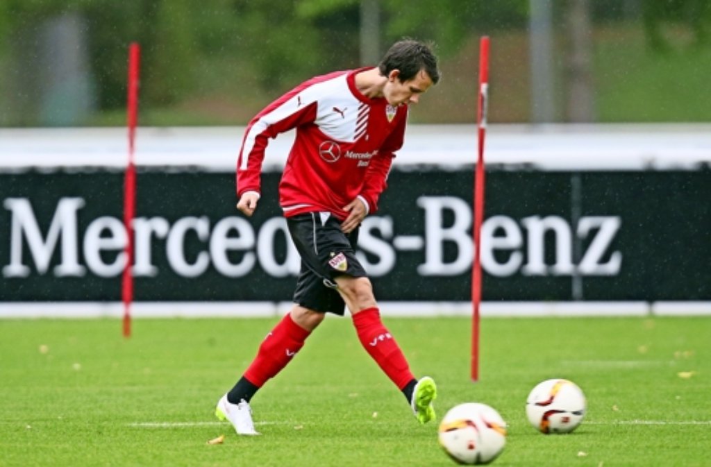 Neuzugang Robbie Kruse war beim Dienstagstraining des VfB Stuttgart bereits mit von der Partie.