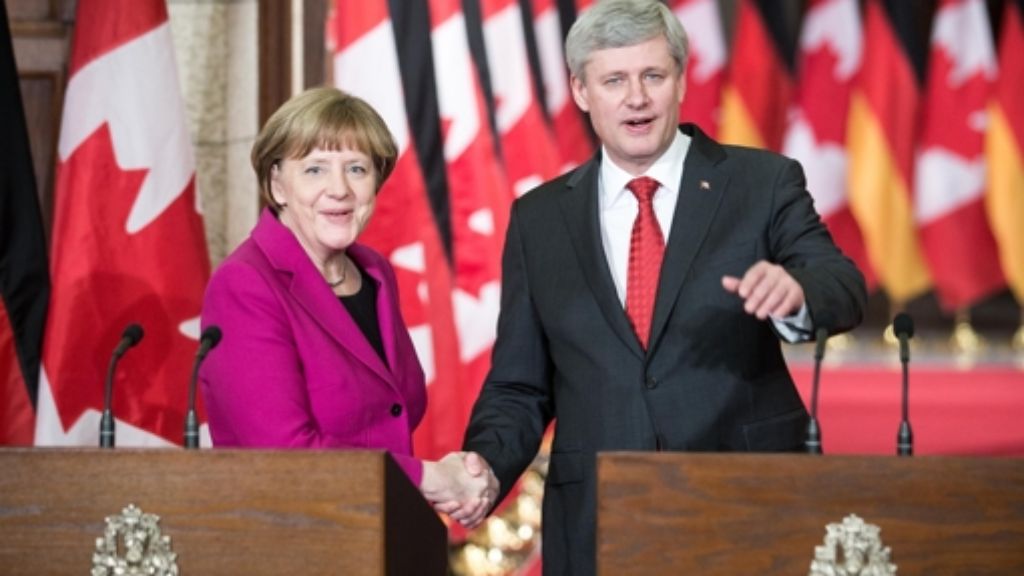 Handelsabkommen: Merkel und Harper verteidigen CETA