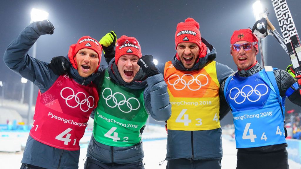 Biathlon bei Olympia 2018: Bronze für deutsche Herren-Staffel