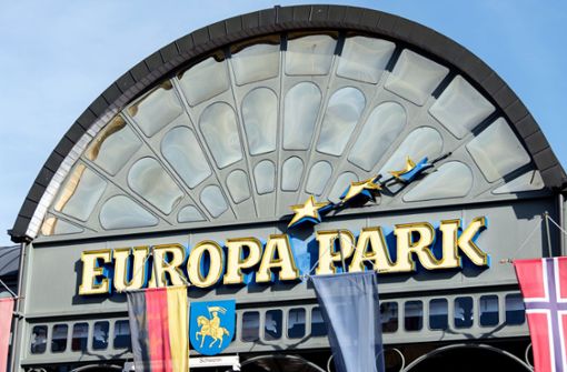 Der Haupteingang des Europa-Parks in Rust Foto: dpa/Patrick Seeger