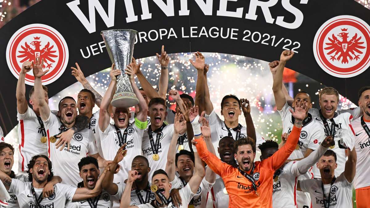 Bundesligist im Freudentaumel: So feiert Eintracht Frankfurt den Finalsieg