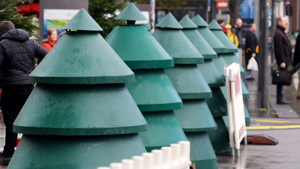 Weihnachtsmarkt in Essen: Beton-Tannen sollen als Terrorschutz dienen