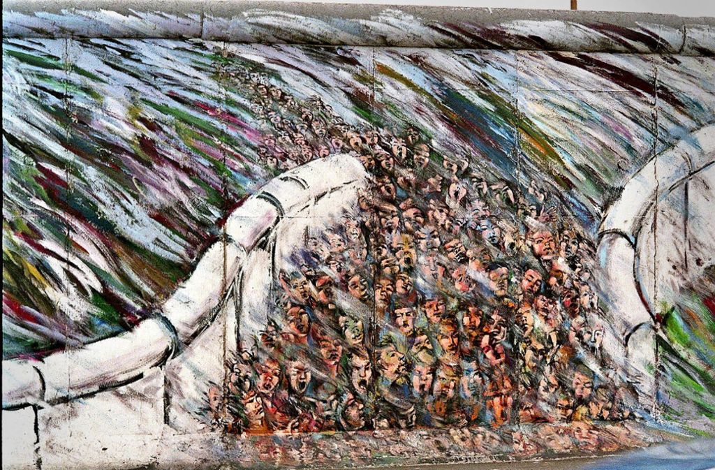 Der Menschenstrom von Ost nach West, bildlich festgehalten vom Berliner Künstler Kani Alavi.