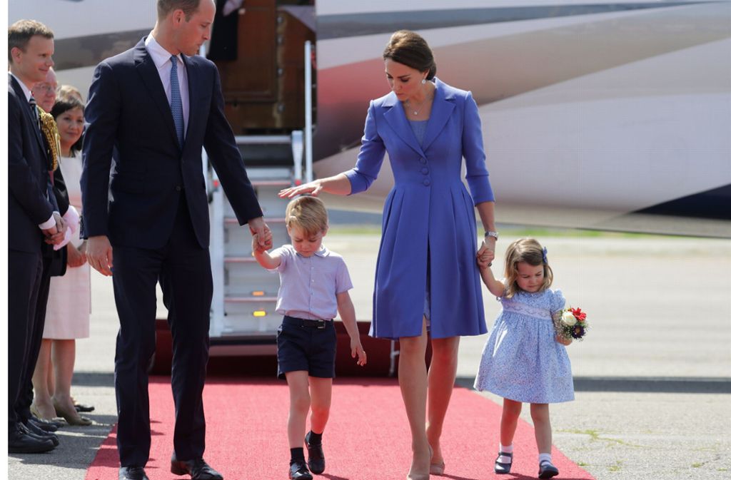 Die Royals sind da: Prinz William und Kate sind mit ihren Kindern in Berlin gelandet. Bei dem dreitägigen Besuch im Juli 2017 machen sie auch in Heidelberg und Hamburg Station.