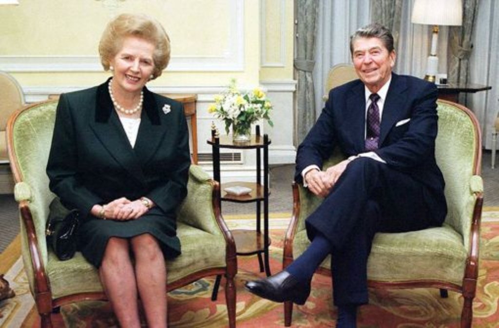 Margaret Thatcher mit Ronald Reagan