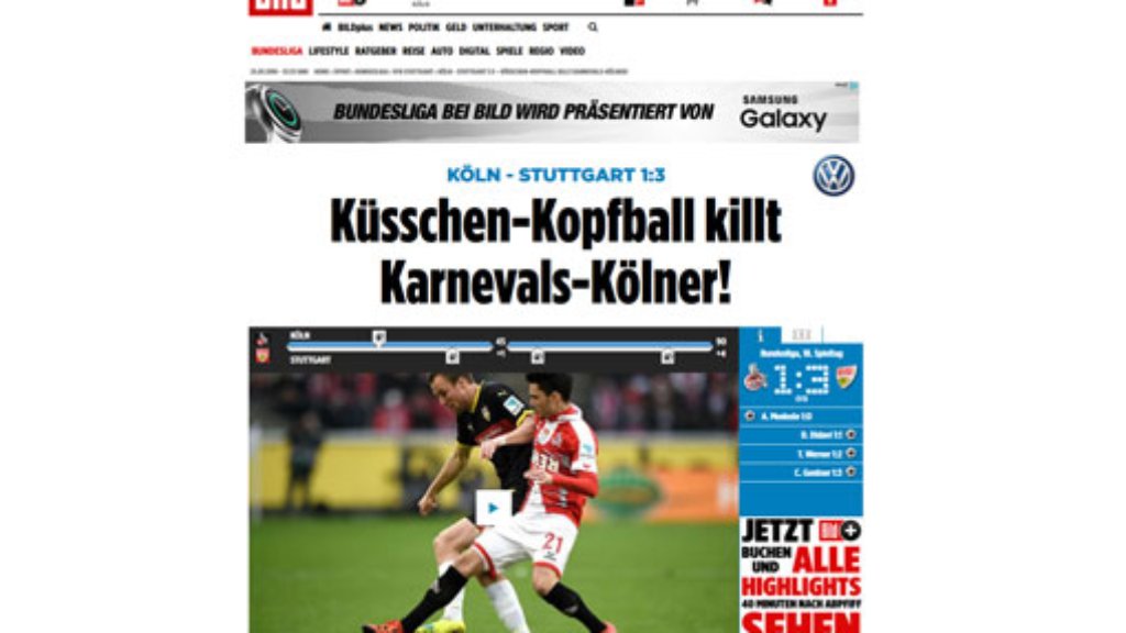 VfB Stuttgart beim 1. FC Köln: Die Pressestimmen zum Spiel